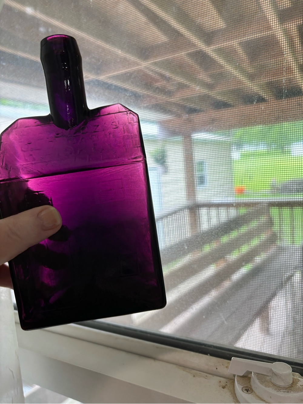 EC Booze Log Cabin Decorative Glass House Bottle - Deep Purple Accent - Picture 13 of 15
